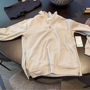 Athleta Beige Zip-Up Hoodie